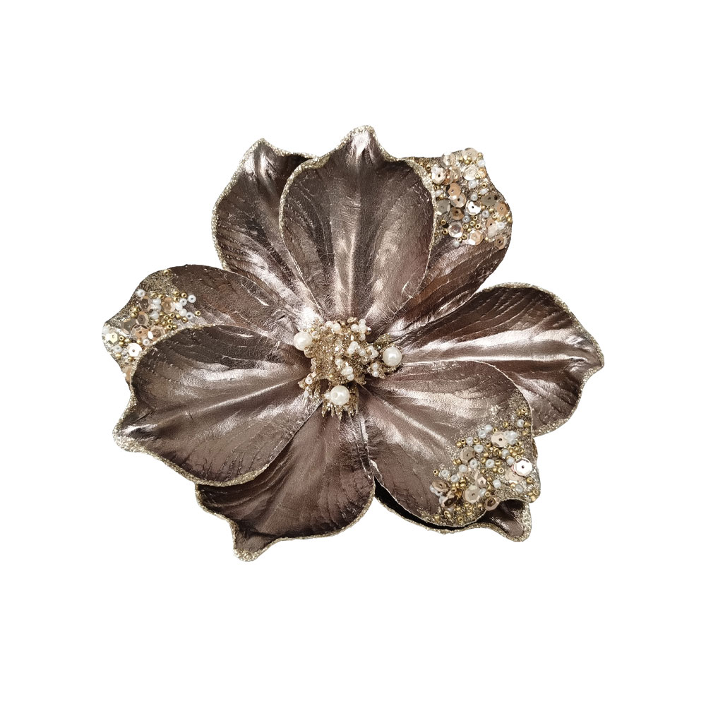 BROCADE FLOWER ΧΡΙΣΤΟΥΓΕΝΝΙΑΤΙΚΟ ΛΟΥΛΟΥΔΙ 18cm POLYESTER ΜΑΝΙΤΑΡΙ