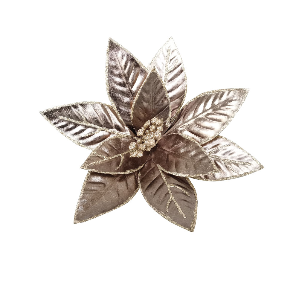 BROCADE FLOWER ΧΡΙΣΤΟΥΓΕΝΝΙΑΤΙΚΟ ΛΟΥΛΟΥΔΙ 21cm POLYESTER ΜΑΝΙΤΑΡΙ