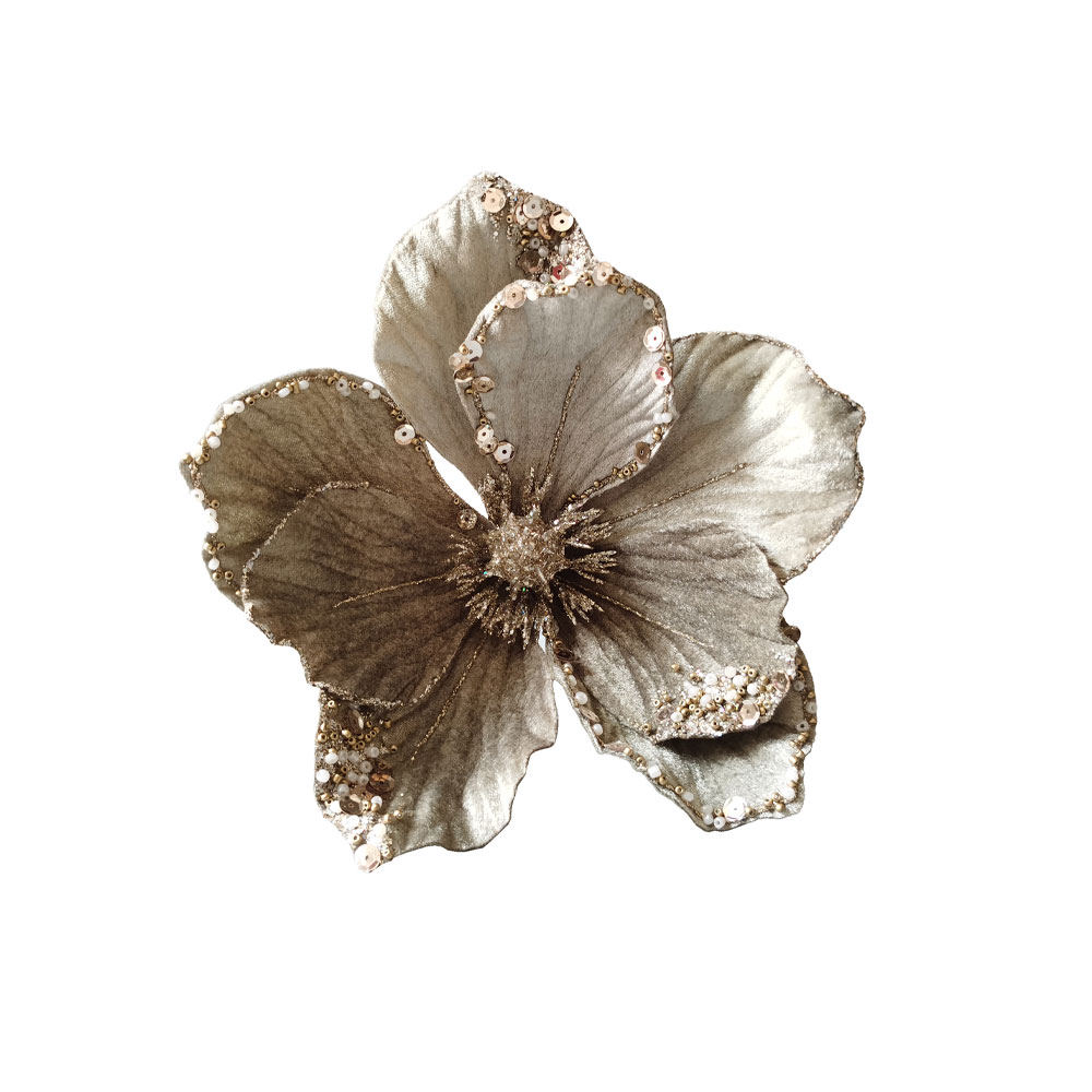 OH DEER FLOWER ΧΡΙΣΤΟΥΓΕΝΝΙΑΤΙΚΟ ΛΟΥΛΟΥΔΙ 20cm ΒΕΛΟΥΔΟ ΣΑΜΠΑΝΙ