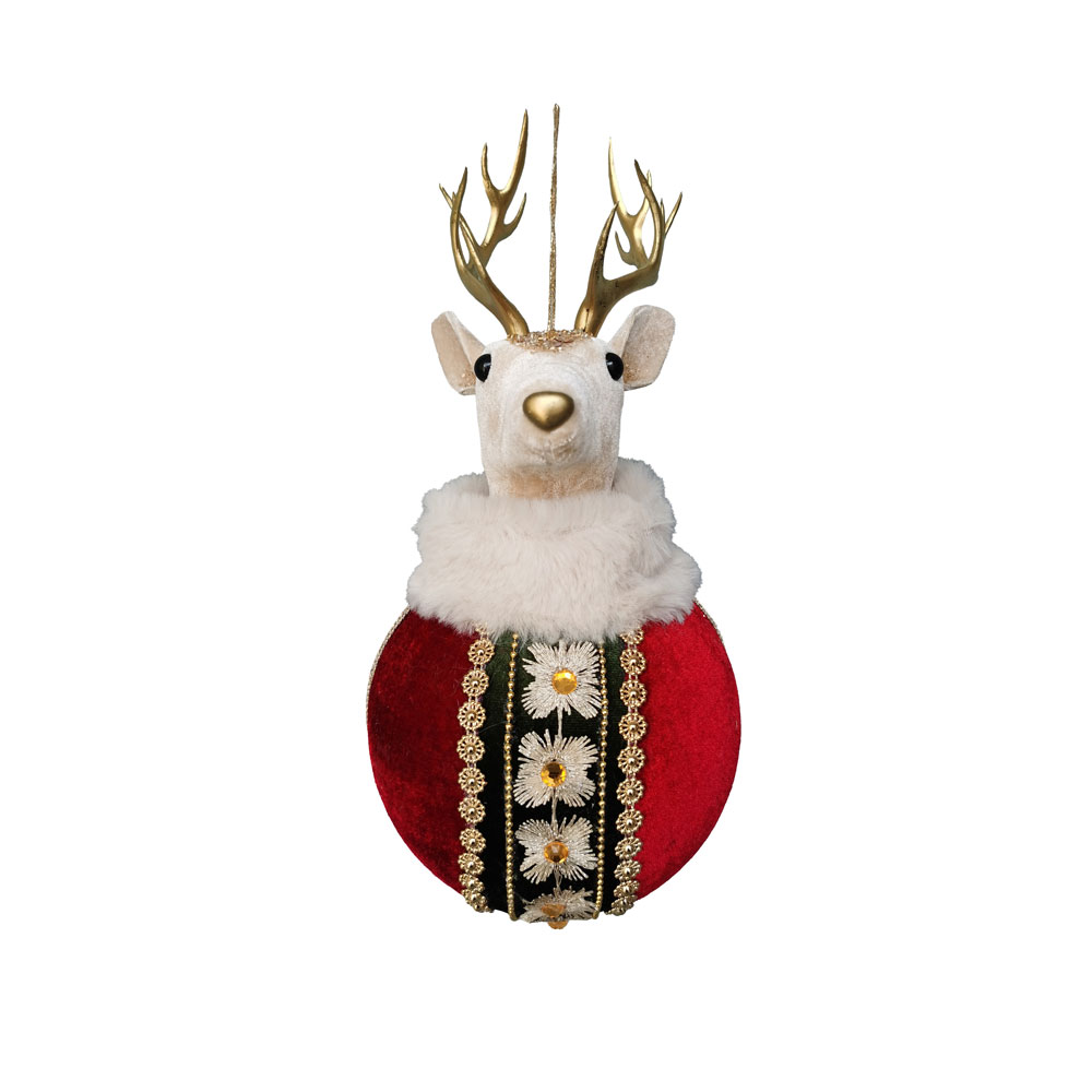 ROYAL DEER ΧΡΙΣΤΟΥΓΕΝΝΙΑΤΙΚΗ ΜΠΑΛΑ ΤΑΡΑΝΔΟΣ 14x14x34cm FOAM ΠΟΛΥΧΡΩΜΟ ΒΕΛΟΥΔΟ