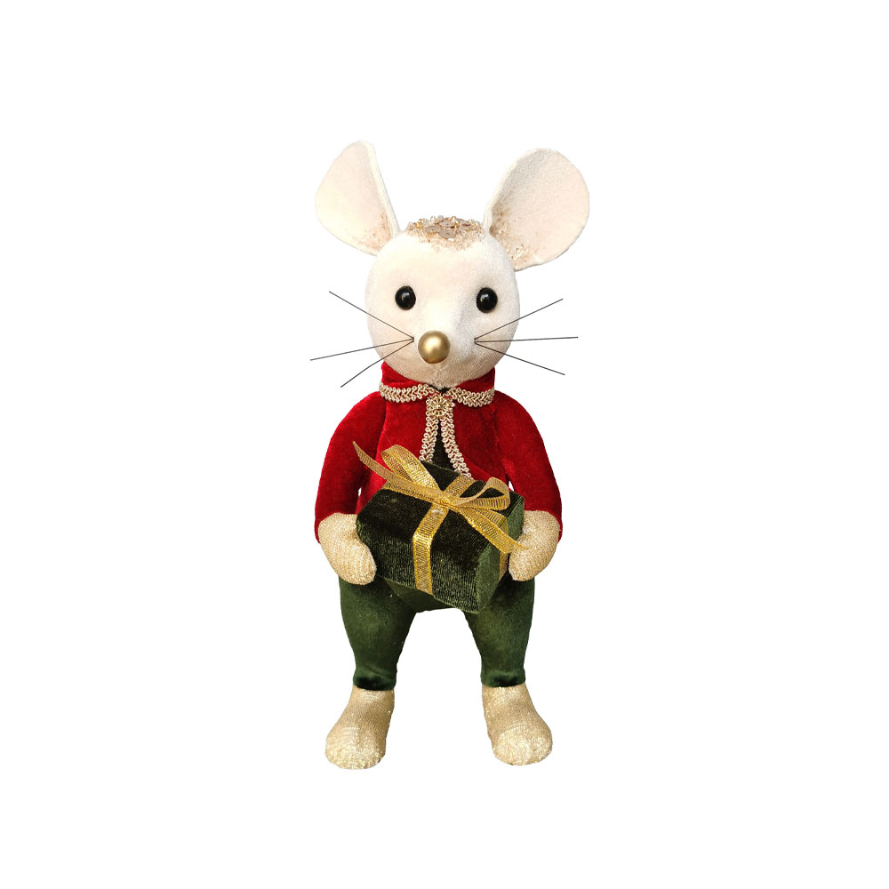 ROYAL MOUSE MAN ΧΡΙΣΤΟΥΓΕΝΝΙΑΤΙΚΟ ΣΤΟΛΙΔΙ ΠΟΝΤΙΚΙ 10x14x26cm FOAM ΠΟΛΥΧΡΩΜΟ ΒΕΛΟΥΔΟ