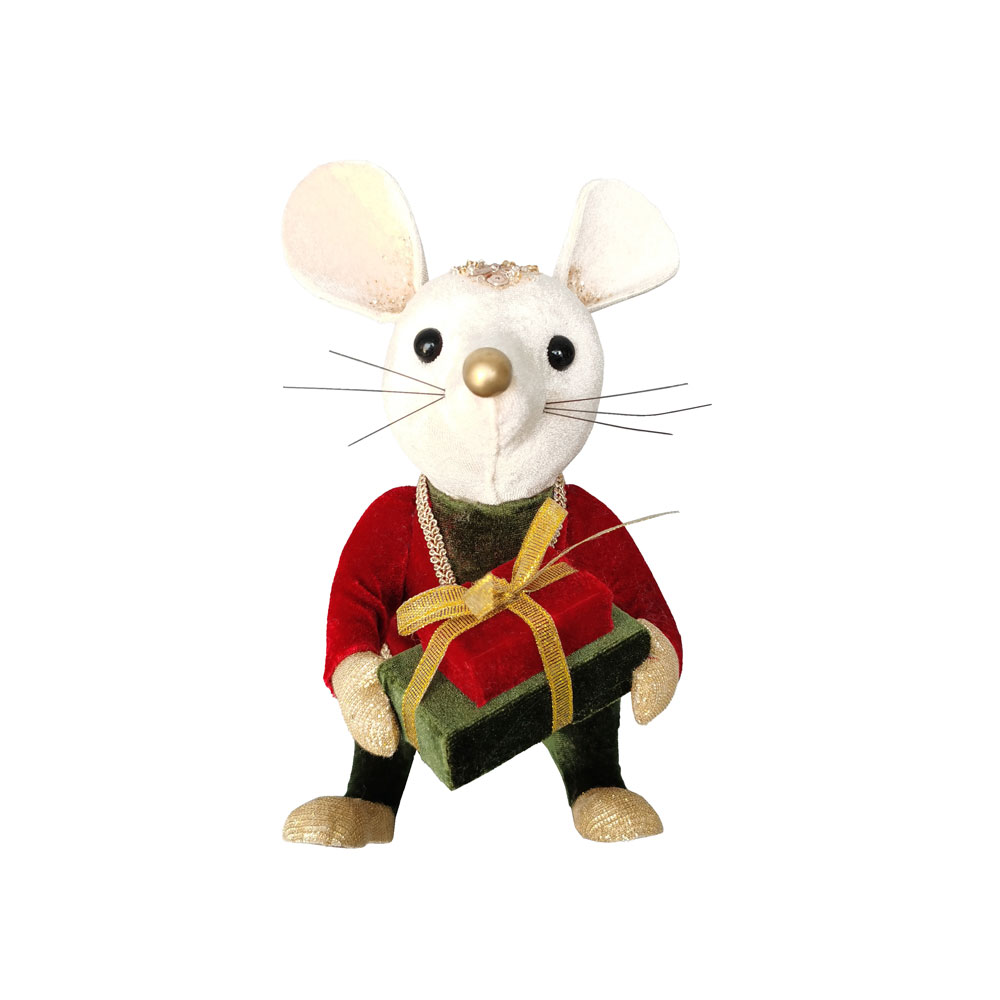 ROYAL MOUSE MAN ΧΡΙΣΤΟΥΓΕΝΝΙΑΤΙΚΟ ΣΤΟΛΙΔΙ ΠΟΝΤΙΚΙ 13x12x19cm FOAM ΠΟΛΥΧΡΩΜΟ ΒΕΛΟΥΔΟ