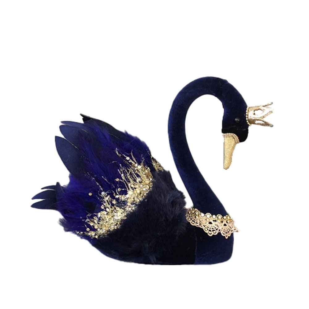 SWAN ΧΡΙΣΤΟΥΓΕΝΝΙΑΤΙΚΟ ΔΙΑΚΟΣΜΗΤΙΚΟ ΚΥΚΝΟΣ 29x22x29cm FOAM ΜΠΛΕ ΒΕΛΟΥΔΟ