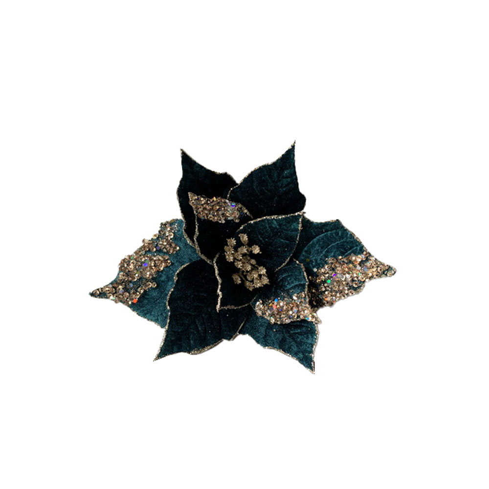SWAN FLOWER ΧΡΙΣΤΟΥΓΕΝΝΙΑΤΙΚΟ ΛΟΥΛΟΥΔΙ 23cm ΒΕΛΟΥΔΟ ΠΕΤΡΟΛ