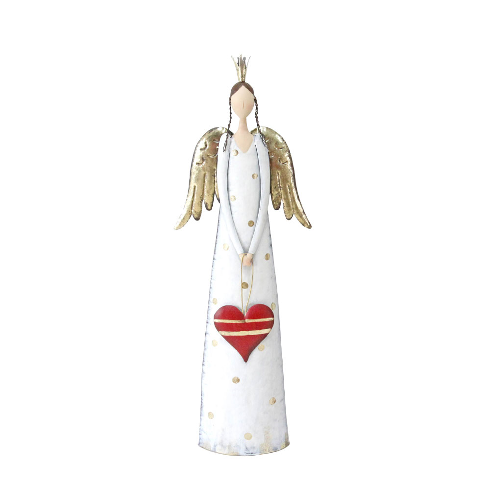 ANGEL BEAUTY ΧΡΙΣΤΟΥΓΕΝΝΙΑΤΙΚΟ ΔΙΑΚΟΣΜΗΤΙΚΟ ΑΓΓΕΛΟΣ 26x11x80cm ΜΕΤΑΛΛΟ ΛΕΥΚΟ ΧΡΥΣΟ ΚΟΚΚΙΝΟ