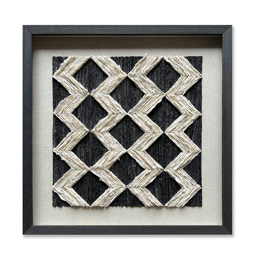 EARTH CRAFT ΠΙΝΑΚΑΣ ΔΙΑΚΟΣΜΗΣΗΣ 60x60x4cm ΧΑΡΤΙ ΜΑΥΡΟ ΜΠΕΖ ΓΥΑΛΙ ΜΑΥΡΟ