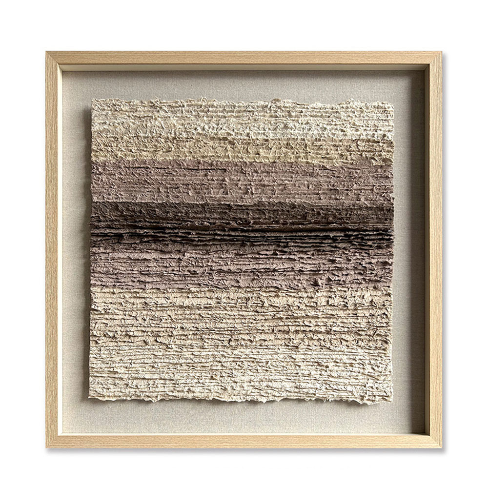 EARTHSCAPE SQUARE ΠΙΝΑΚΑΣ ΔΙΑΚΟΣΜΗΣΗΣ 80x80x4cm ΧΑΡΤΙ ΜΠΕΖ ΚΑΦΕ ΓΥΑΛΙ ΦΥΣΙΚΟ