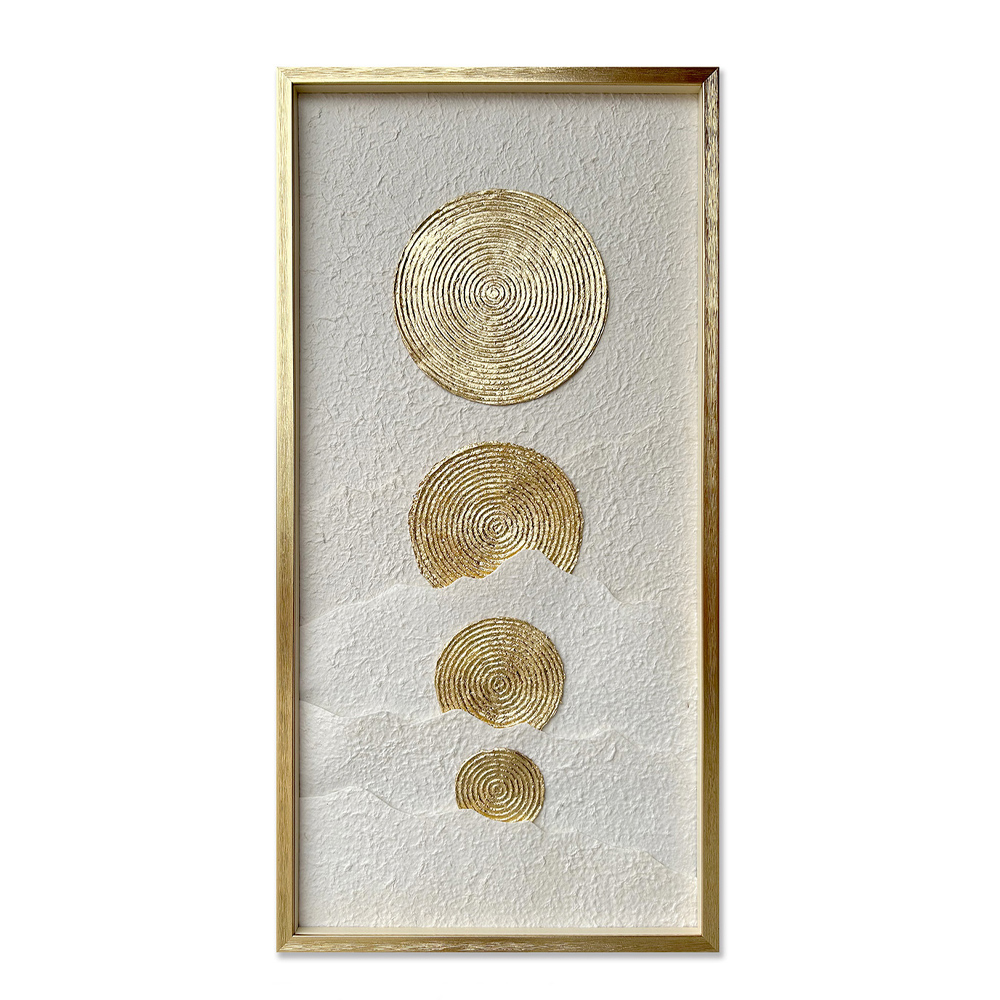 Πίνακας διακόσμησης - Χρυσό & λευκό & χρυσό 50x100x3 εκ. | Pure Bliss