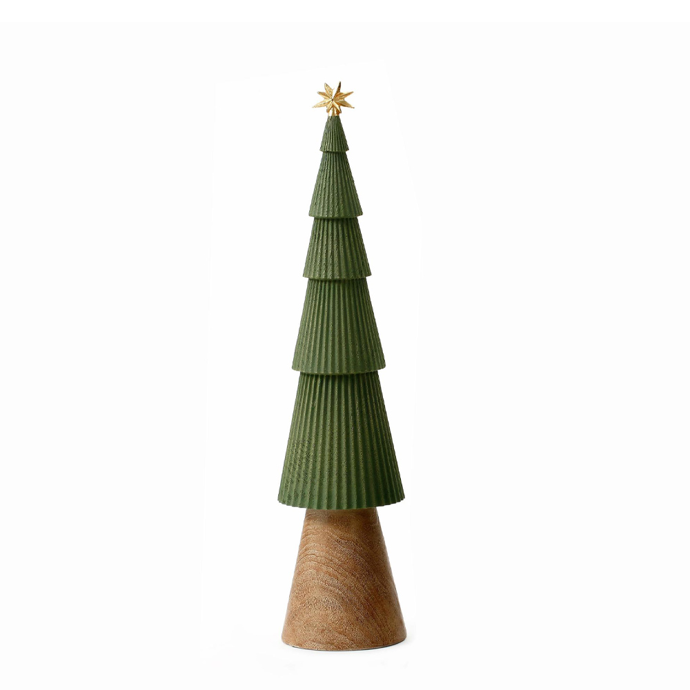 GREEN TREE L ΧΡΙΣΤΟΥΓΕΝΝΙΑΤΙΚΟ ΔΙΑΚΟΣΜΗΤΙΚΟ ΔΕΝΤΡΟ 13x13x55cm POLYRESIN ΠΡΑΣΙΝΟ ΚΑΦΕ ΧΡΥΣΟ