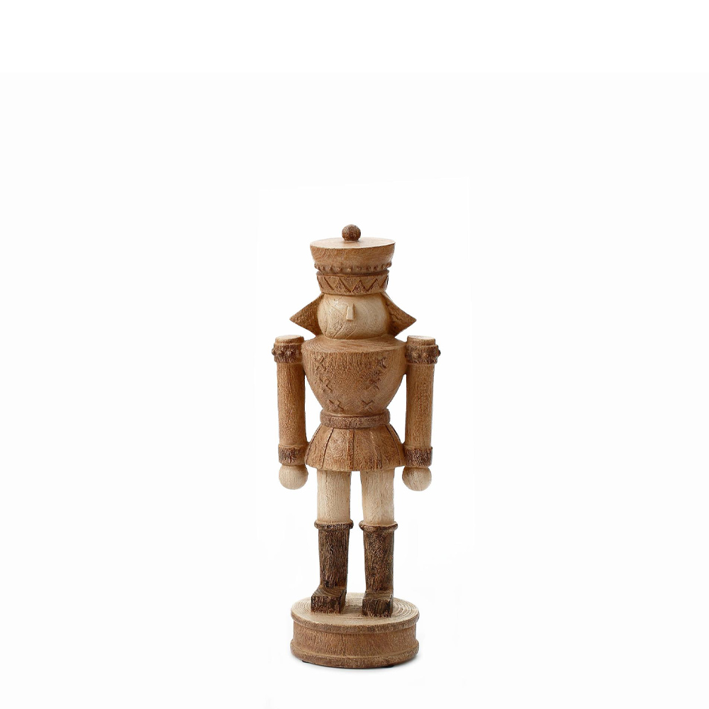 WOODY NUTCRACKER S ΧΡΙΣΤΟΥΓΕΝΝΙΑΤΙΚΟ ΔΙΑΚΟΣΜΗΤΙΚΟ ΚΑΡΥΟΘΡΑΥΣΤΗΣ 12x9x30cm POLYRESIN ΚΑΦΕ ΜΠΕΖ