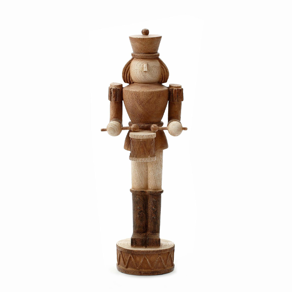WOODY NUTCRACKER L ΧΡΙΣΤΟΥΓΕΝΝΙΑΤΙΚΟ ΔΙΑΚΟΣΜΗΤΙΚΟ ΚΑΡΥΟΘΡΑΥΣΤΗΣ 13x11x37cm POLYRESIN ΚΑΦΕ ΜΠΕΖ