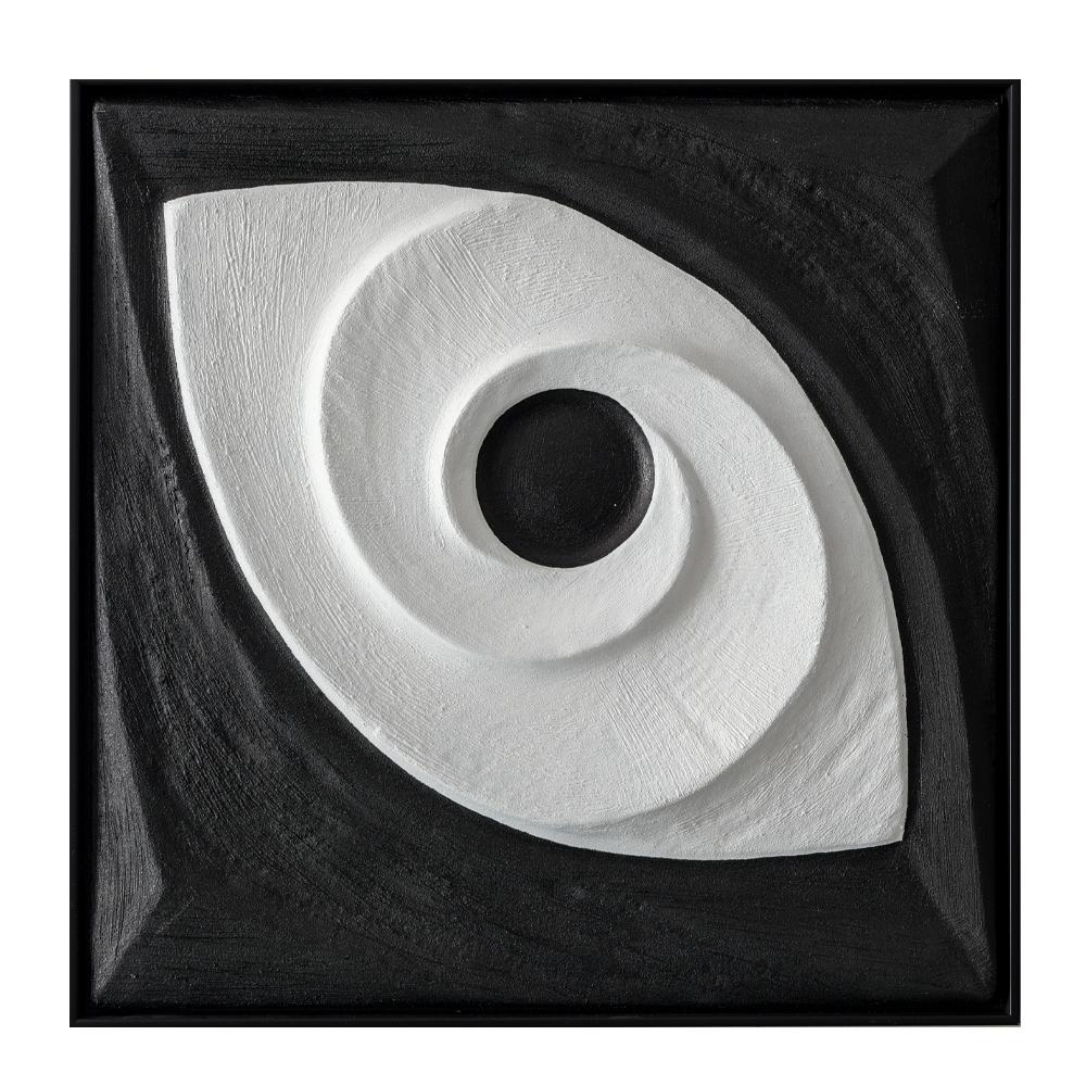 VISION ΠΙΝΑΚΑΣ ΔΙΑΚΟΣΜΗΣΗΣ 60x60x5cm ΚΑΜΒΑΣ ΜΑΥΡΟ ΛΕΥΚΟ ΞΥΛΟ ΜΑΥΡΟ
