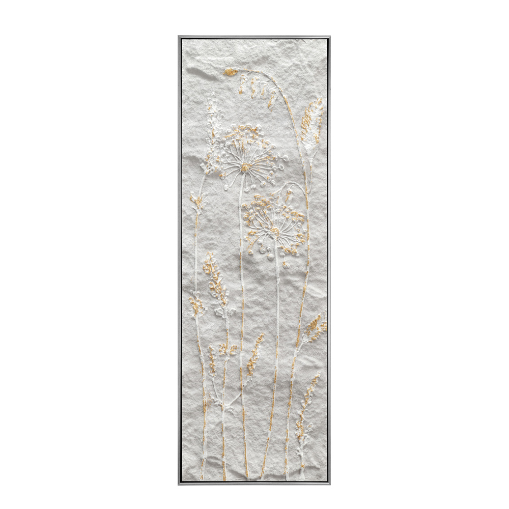 BREATH OF ART ΠΙΝΑΚΑΣ ΔΙΑΚΟΣΜΗΣΗΣ 40x120x4cm ΚΑΜΒΑΣ ΛΕΥΚΟ ΧΡΥΣΟ ΞΥΛΟ
