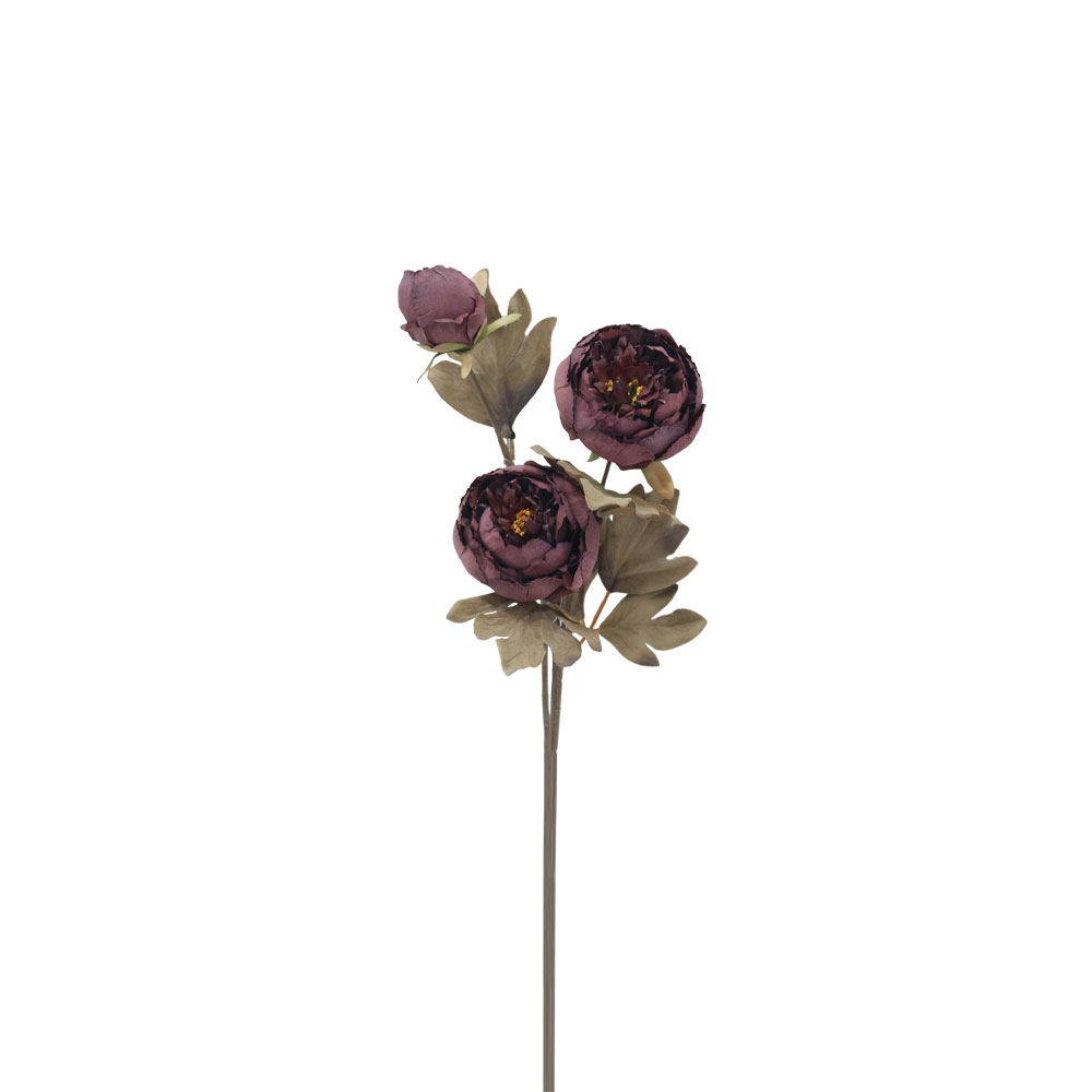 PEONY ΛΟΥΛΟΥΔΙ ΤΕΧΝΗΤΟ 65cm ΥΦΑΣΜΑ ΜΩΒ ΠΡΑΣΙΝΟ PVC