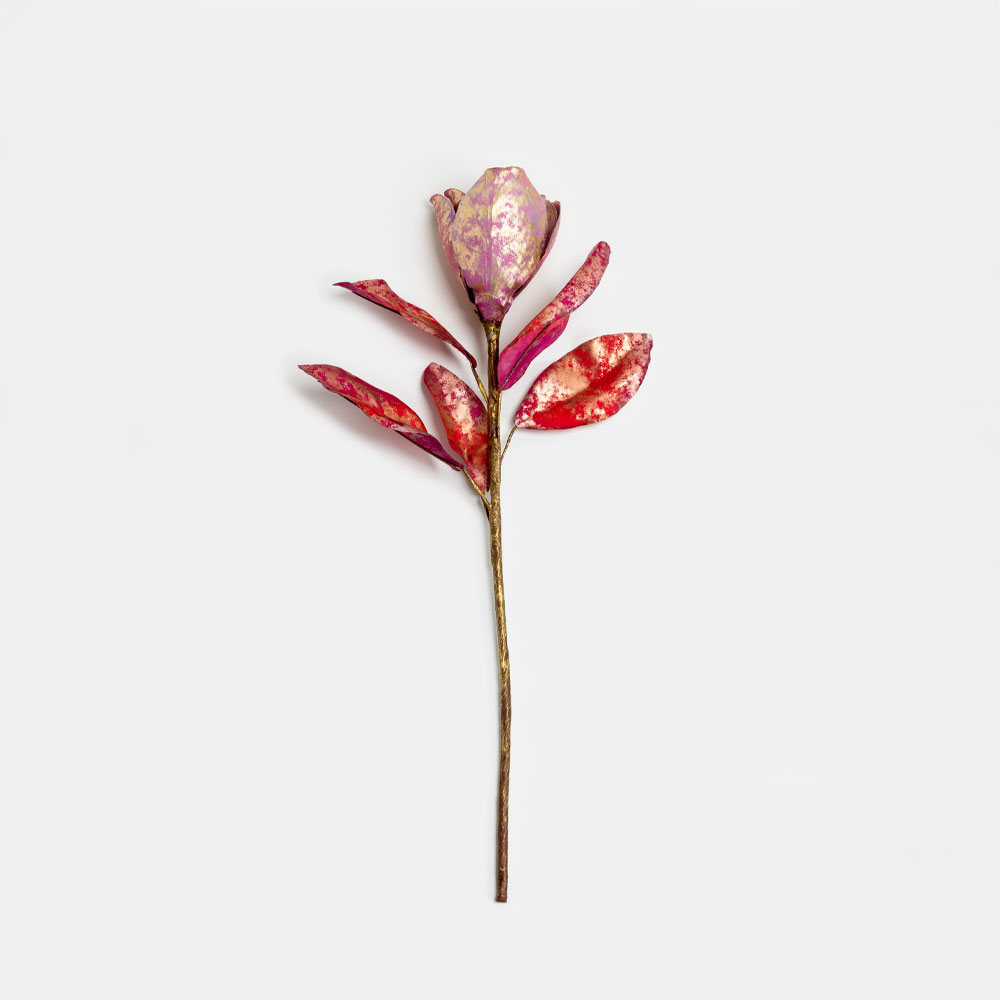 MAGNOLIA ΛΟΥΛΟΥΔΙ ΤΕΧΝΗΤΟ 58cm ΥΦΑΣΜΑ ΜΠΟΡΝΤΩ ΧΡΥΣΟ PVC
