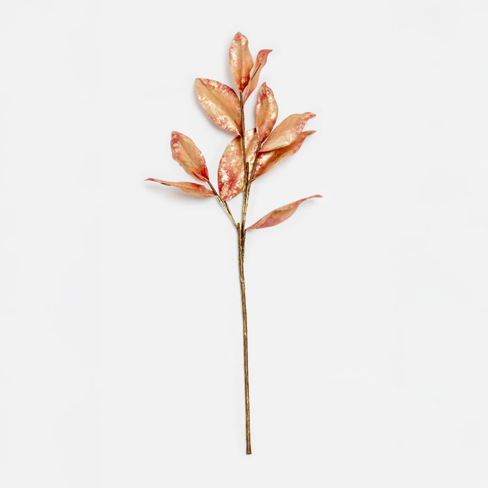 MAGNOLIA LEAVES ΚΛΑΔΙ ΤΕΧΝΗΤΟ 74cm ΥΦΑΣΜΑ ΧΡΥΣΟ ΜΠΟΡΝΤΩ PVC