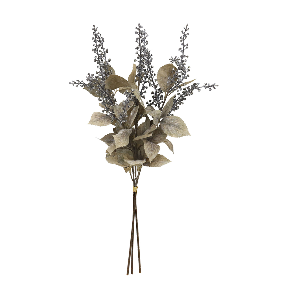 SOPHORAE künstlicher Blumenstrauß 65cm Stoff grau beige grün PVC