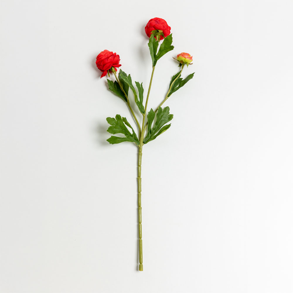 RANUNCULUS ΛΟΥΛΟΥΔΙ ΤΕΧΝΗΤΟ 42cm POLYESTER ΚΟΚΚΙΝΟ ΠΡΑΣΙΝΟ ΠΡΑΣΙΝΟ