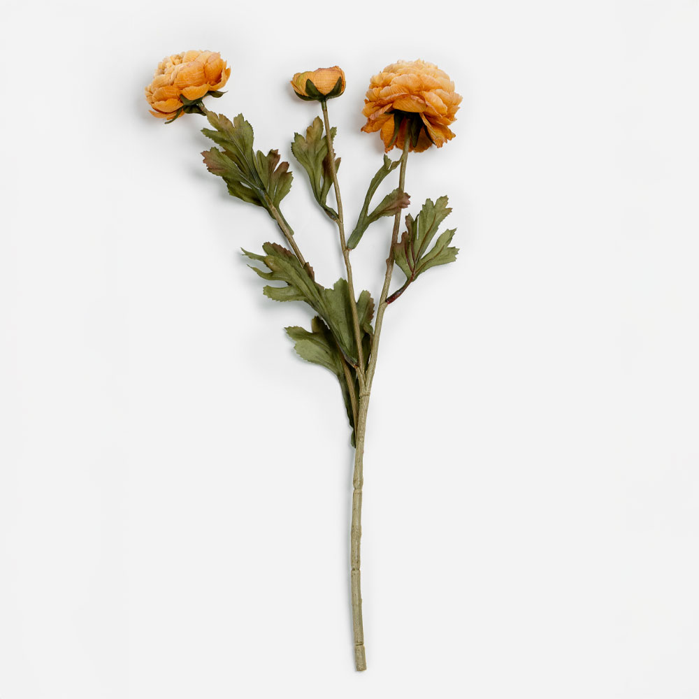 GRACEFUL RANUNCULUS ΛΟΥΛΟΥΔΙ ΤΕΧΝΗΤΟ 52cm POLYESTER ΠΟΡΤΟΚΑΛΙ ΠΡΑΣΙΝΟ