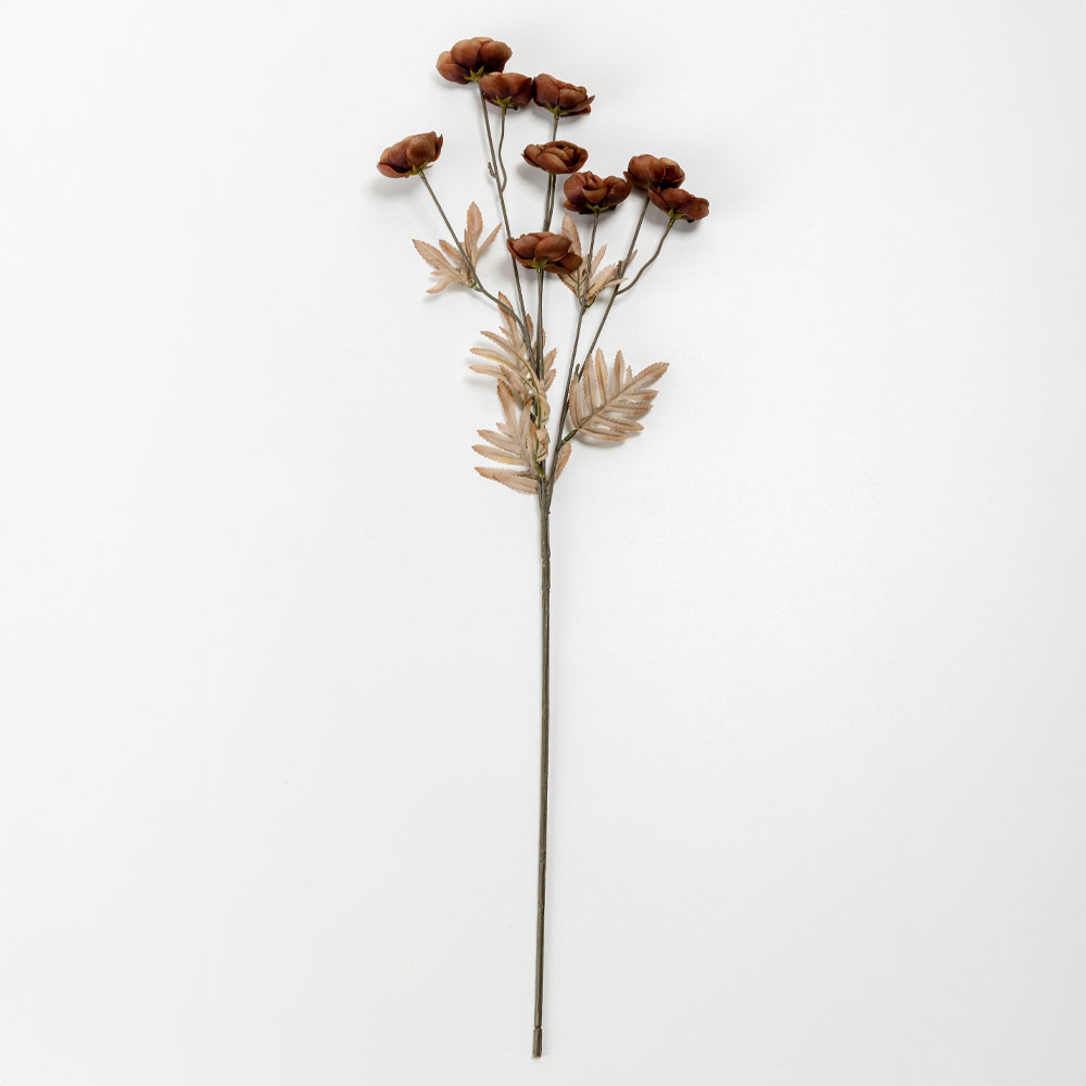 RANUNCULUS ΛΟΥΛΟΥΔΙ ΤΕΧΝΗΤΟ 81cm POLYESTER ΚΑΦΕ ΜΠΕΖ