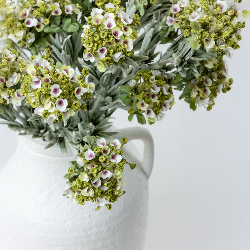 Τεχνητό λουλούδι - Λευκό, μωβ & πράσινο 78 εκ. | Sweet Alyssum
