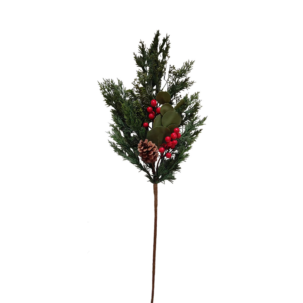 RED BERRY 80 ΧΡΙΣΤΟΥΓΕΝΝΙΑΤΙΚΟ ΚΛΑΔΙ ΜΕ ΓΚΙ 80cm POLYFOAM ΠΡΑΣΙΝΟ ΚΟΚΚΙΝΟ PVC