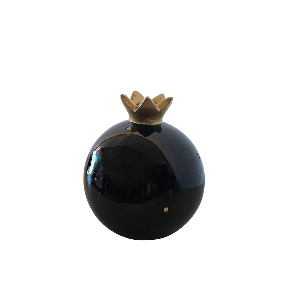 LUCKY CHARM 2025 XMAS ΡΟΔΙ 11x11x13cm POLYRESIN ΜΑΥΡΟ ΧΡΥΣΟ