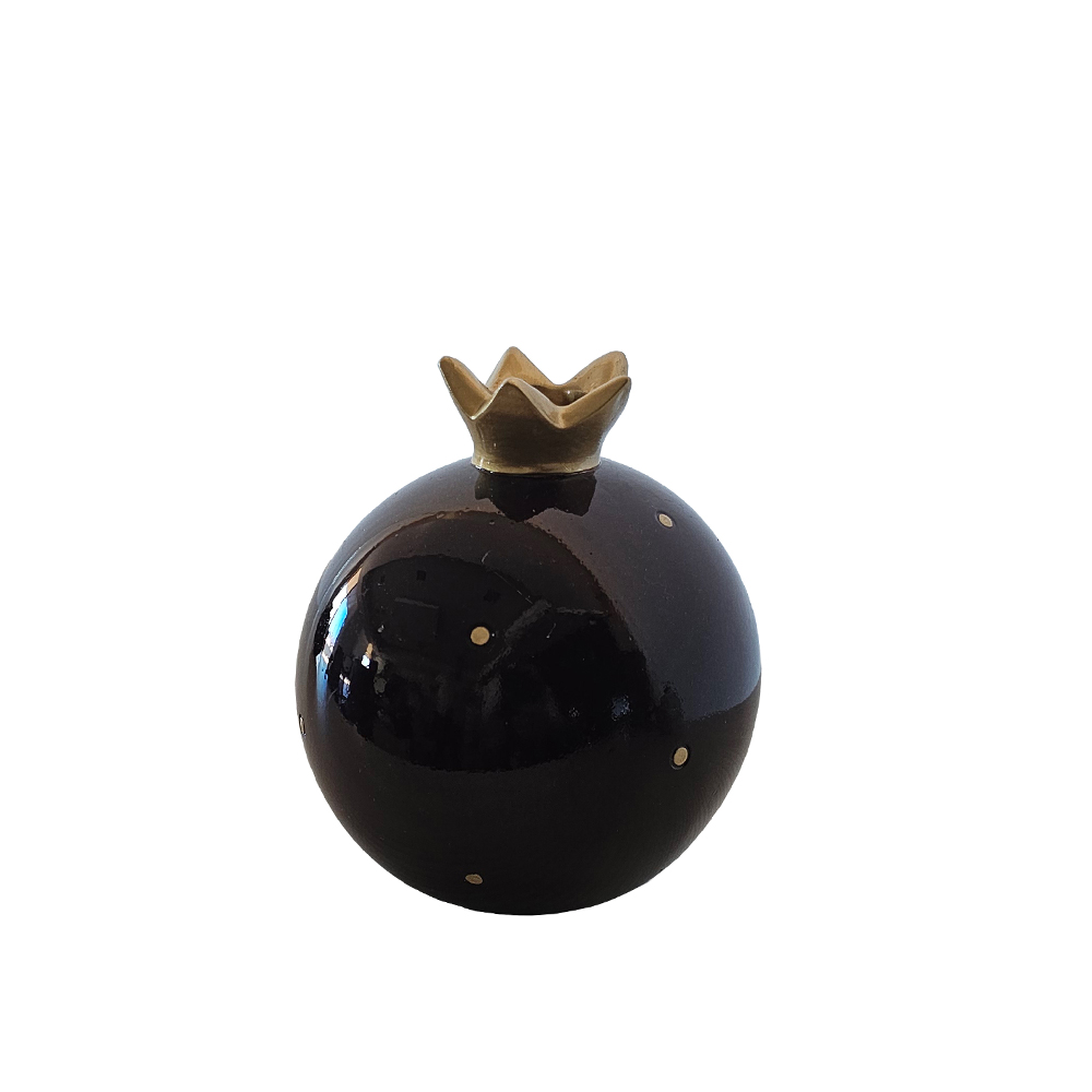 LUCKY CHARM 2025 XMAS ΡΟΔΙ 11x11x13cm POLYRESIN ΜΠΟΡΝΤΩ ΧΡΥΣΟ