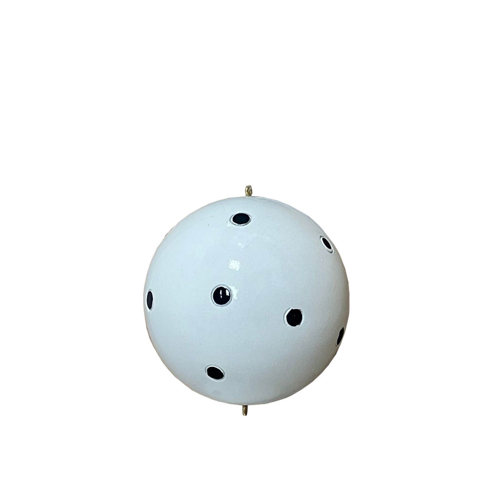 LUCKY CHARM 2025 XMAS ΜΠΑΛΑ 9x9x9cm POLYRESIN ΛΕΥΚΟ ΜΑΥΡΟ