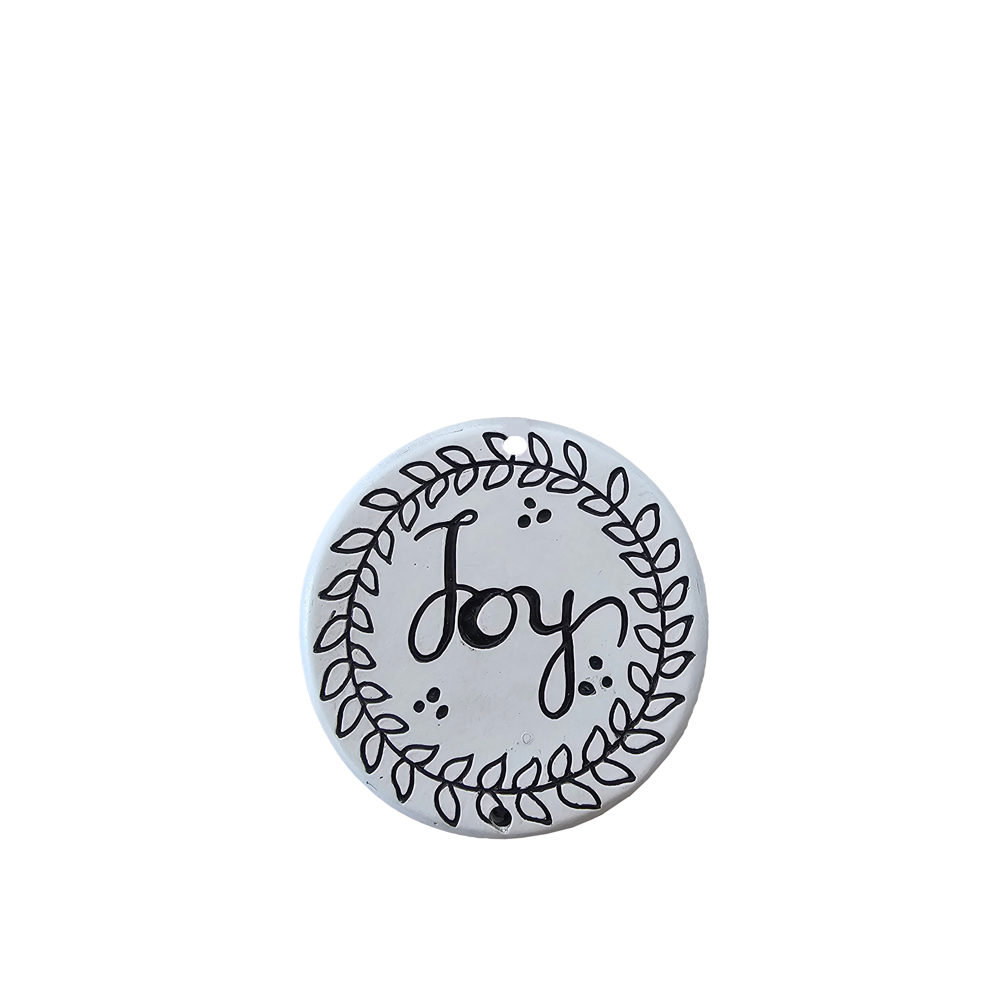 LUCKY CHARM 2025 XMAS JOY 9x1x9cm POLYRESIN ΜΑΥΡΟ ΛΕΥΚΟ