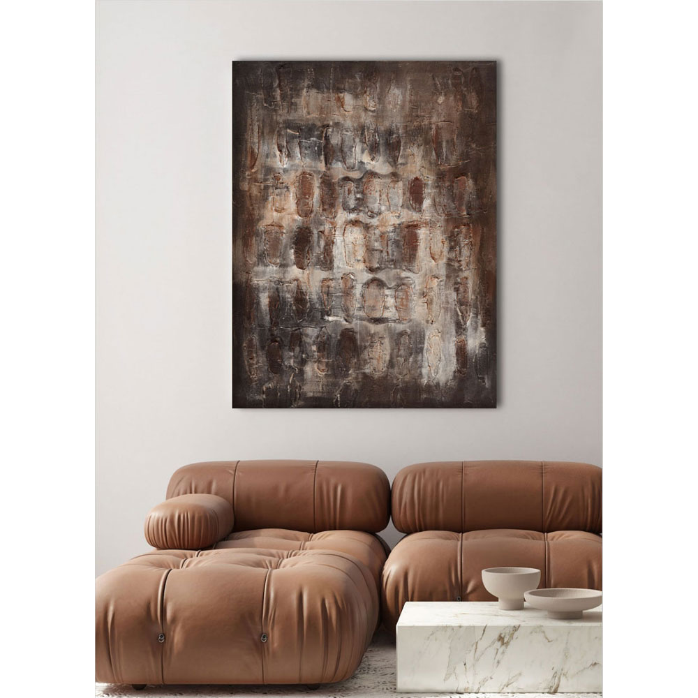 Πίνακας διακόσμησης - Καφέ μπεζ & γκρι 90x120x4 εκ. | Terryn Earth