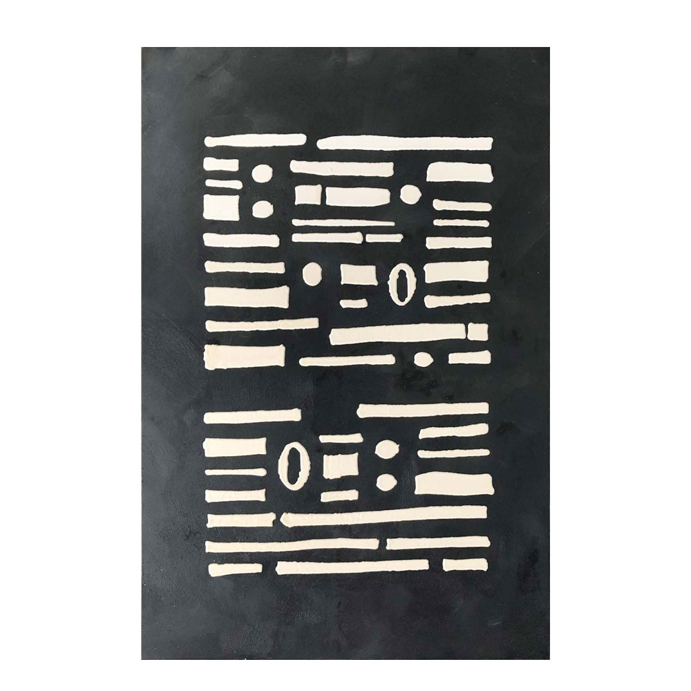Πίνακας σε καμβά 3D Relief - Μαύρο & λευκό 80x120x4 εκ. | Imprint Dark