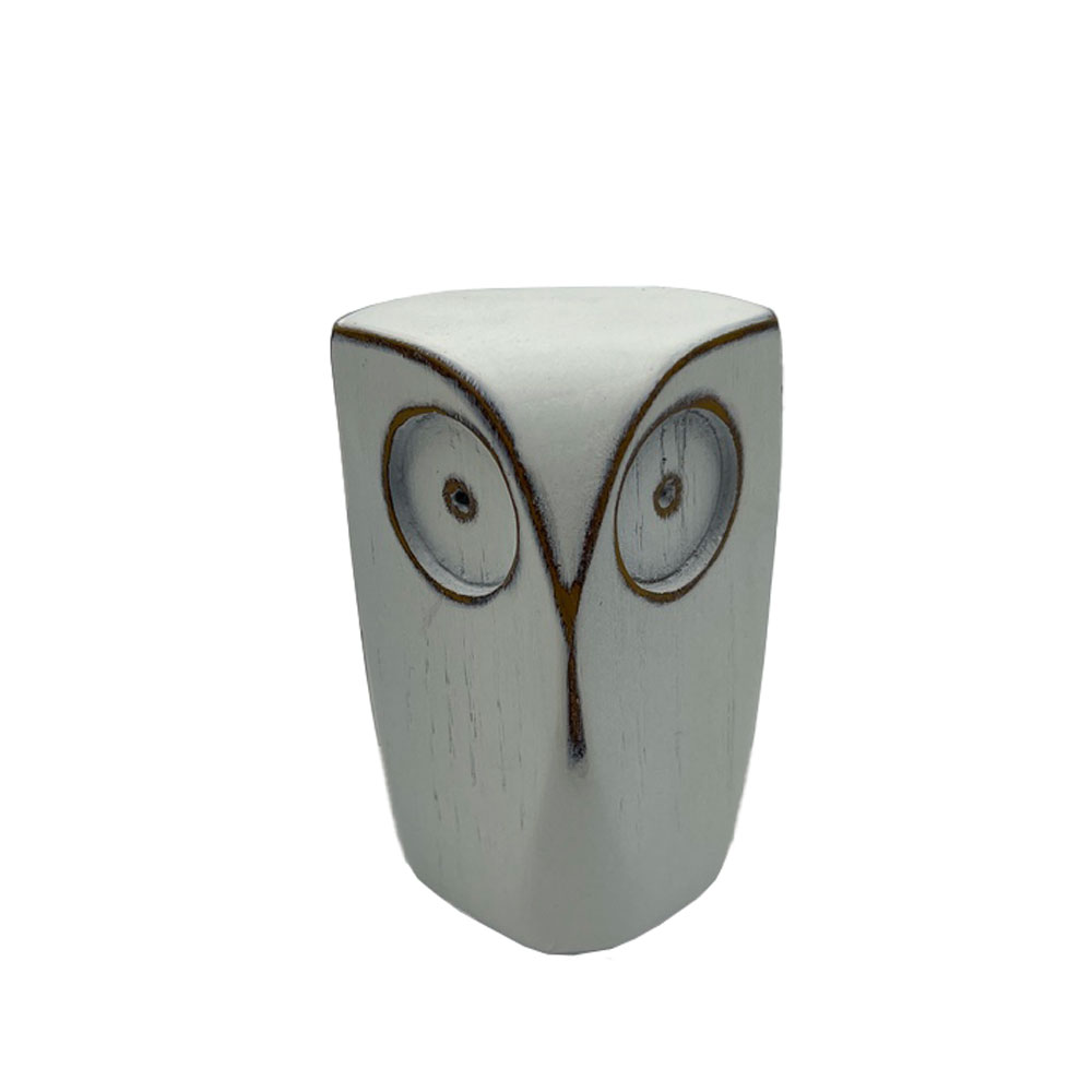 OWL S ΔΙΑΚΟΣΜΗΤΙΚΟ ΚΟΥΚΟΥΒΑΓΙΑ 7x7x9cm POLYRESIN ΛΕΥΚΟ