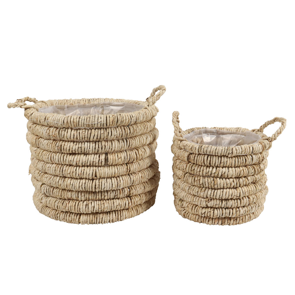 Σετ 2 καλαθιών από seagrass - Φυσικό 35x35x27 εκ. | Theros