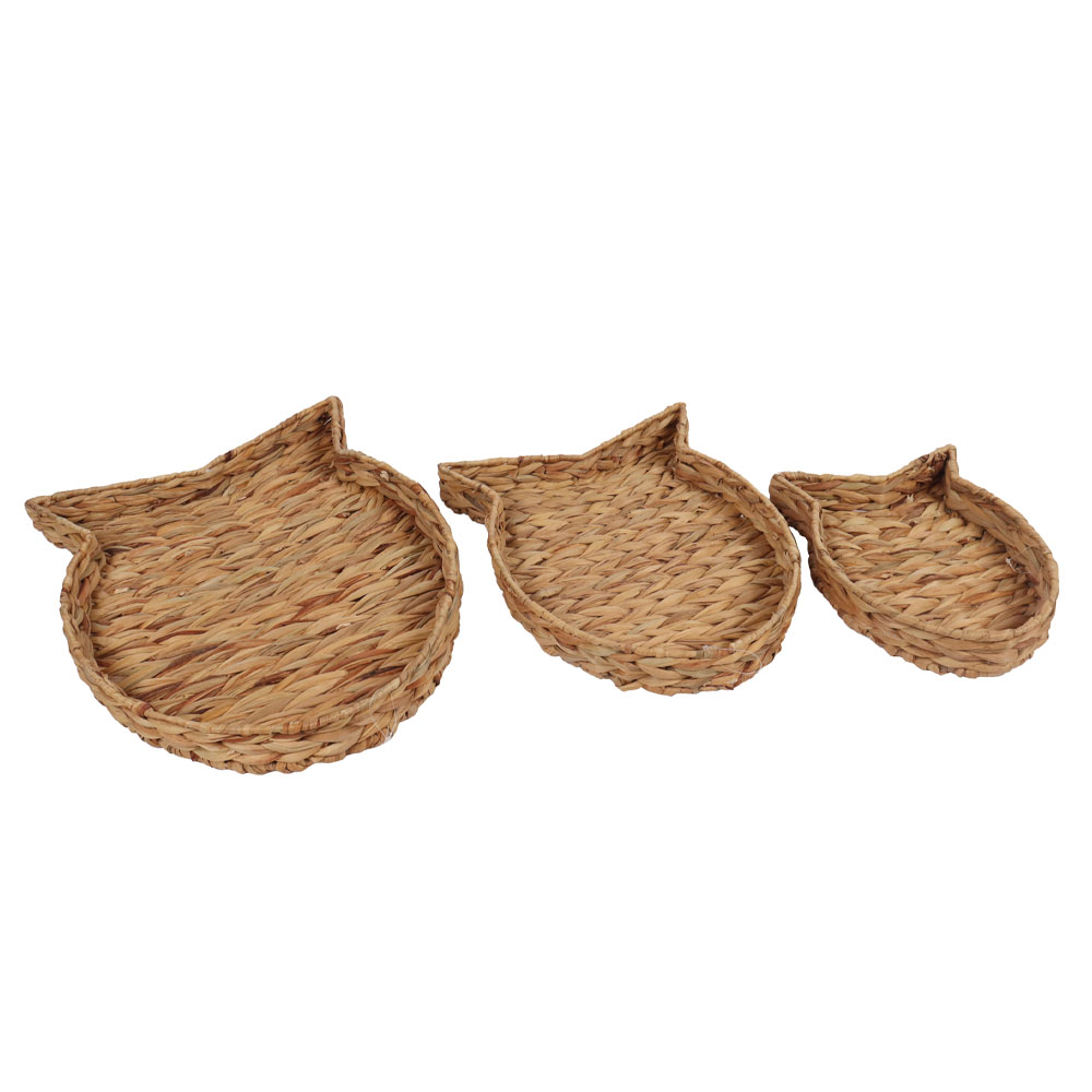 KEA ΔΙΣΚΟΣ SET 3ΤΜΧ 50x38x8cm SEAGRASS ΦΥΣΙΚΟ