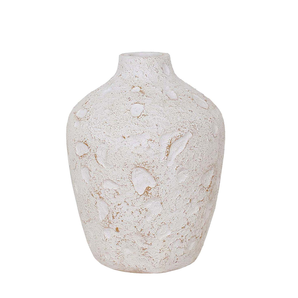 THASSOS ΒΑΖΟ 30x30x40cm MgO ΛΕΥΚΟ ΜΠΕΖ