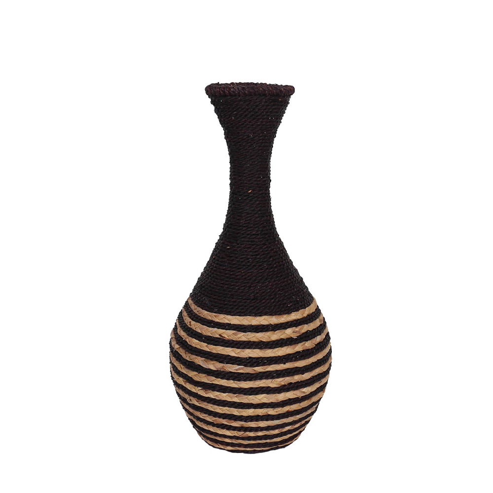 NUBIA ΒΑΖΟ 24x24x54cm ΜΕΤΑΛΛΟ ΜΑΥΡΟ ΦΥΣΙΚΟ ΣΧΟΙΝΙ