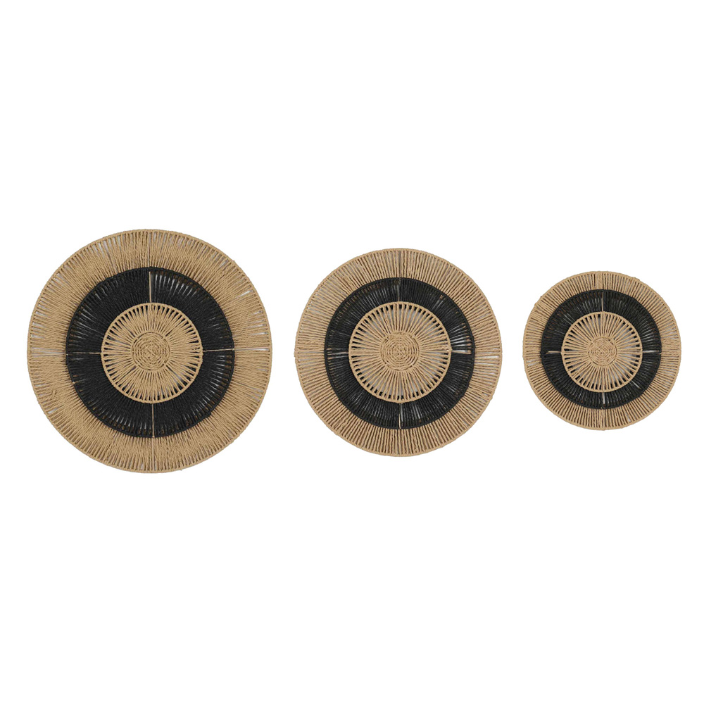 NUBIA ΔΙΑΚΟΣΜΗΤΙΚΟ ΤΟΙΧΟΥ SET 3ΤΜΧ 60x60x5cm ΜΕΤΑΛΛΟ ΜΑΥΡΟ ΦΥΣΙΚΟ ΧΑΡΤΙ