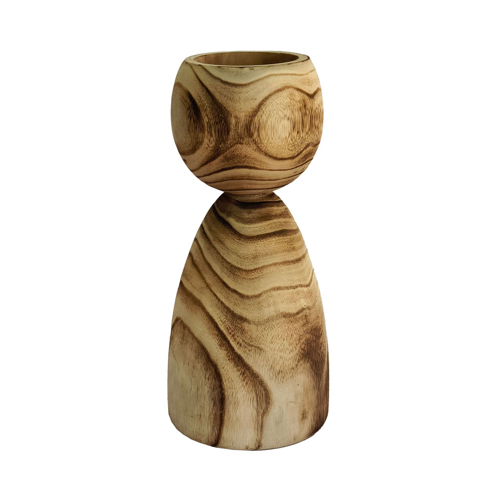 KENGO ΒΑΖΟ 15x15x34cm ΞΥΛΟ ΦΥΣΙΚΟ
