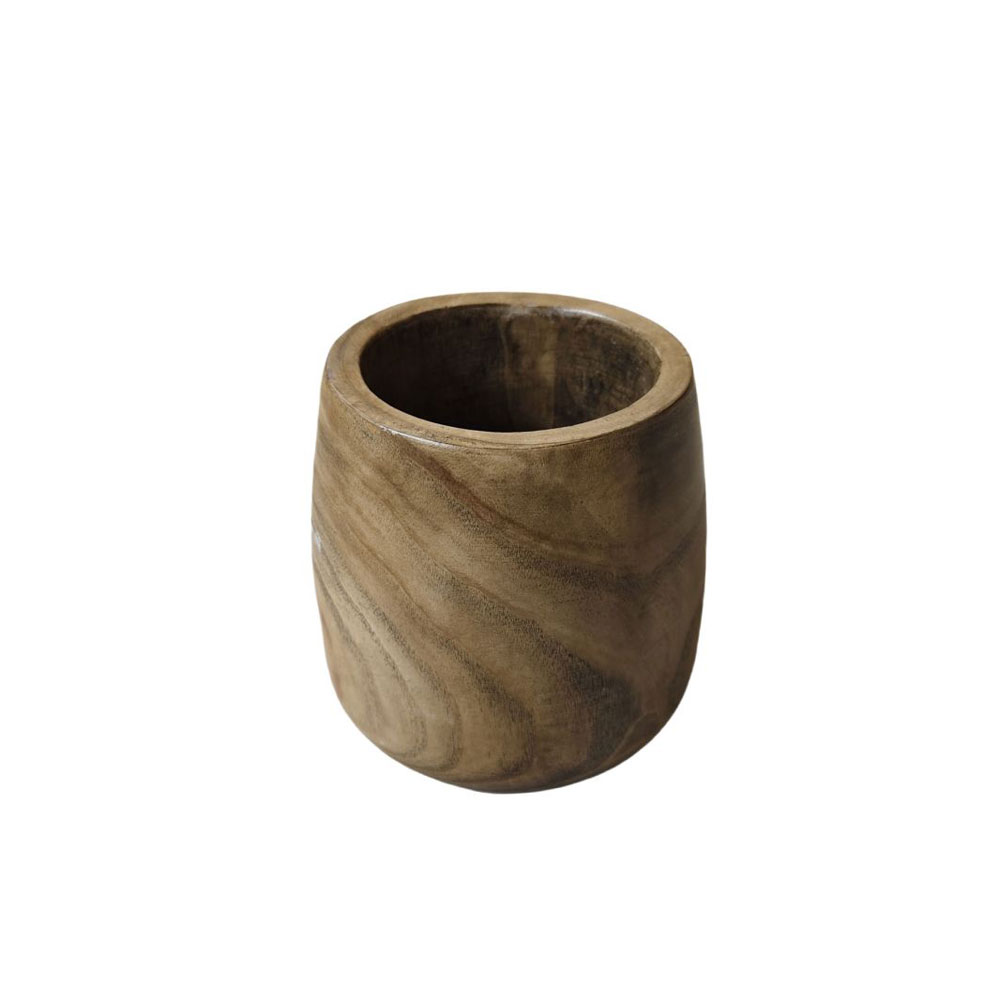 CEDAR ΒΑΖΟ 24x24x24cm ΞΥΛΟ ΚΑΦΕ