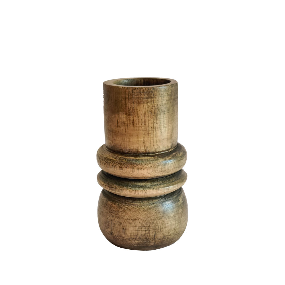 CEDAR ΒΑΖΟ 14x14x24cm ΞΥΛΟ ΚΑΦΕ