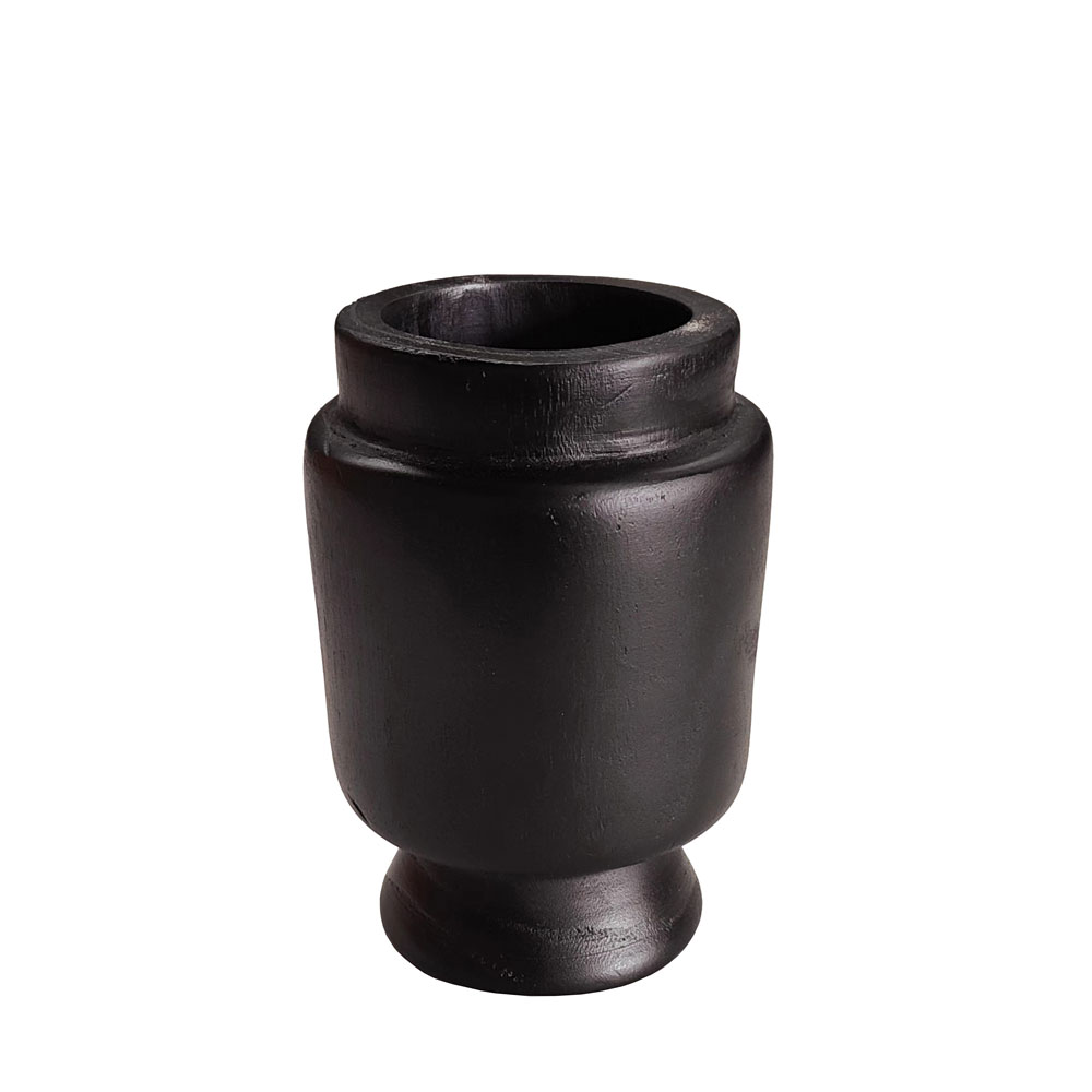 NUBIA ΒΑΖΟ 14x14x20cm ΞΥΛΟ ΜΑΥΡΟ