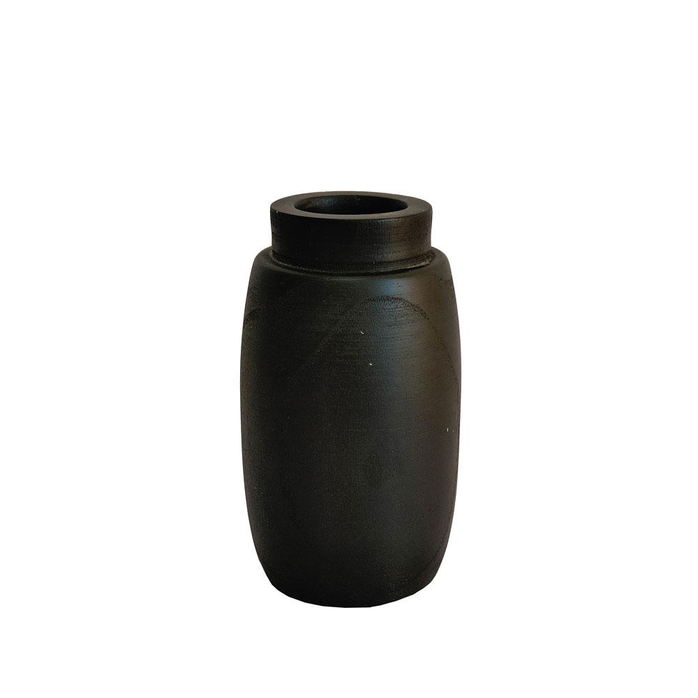 NUBIA ΒΑΖΟ 13x13x22cm ΞΥΛΟ ΜΑΥΡΟ
