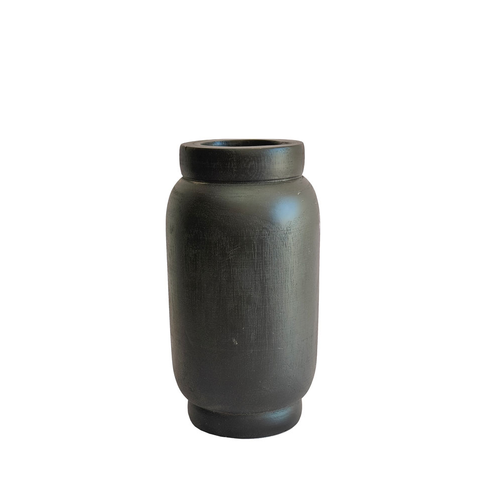 NUBIA ΒΑΖΟ 16x16x30cm ΞΥΛΟ ΜΑΥΡΟ