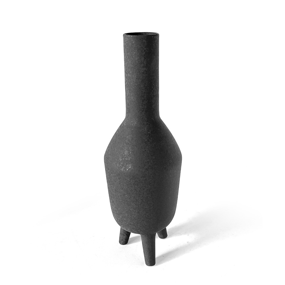 IFIGENIA ΒΑΖΟ 15x15x45cm ΚΕΡΑΜΙΚΟ ΜΑΥΡΟ
