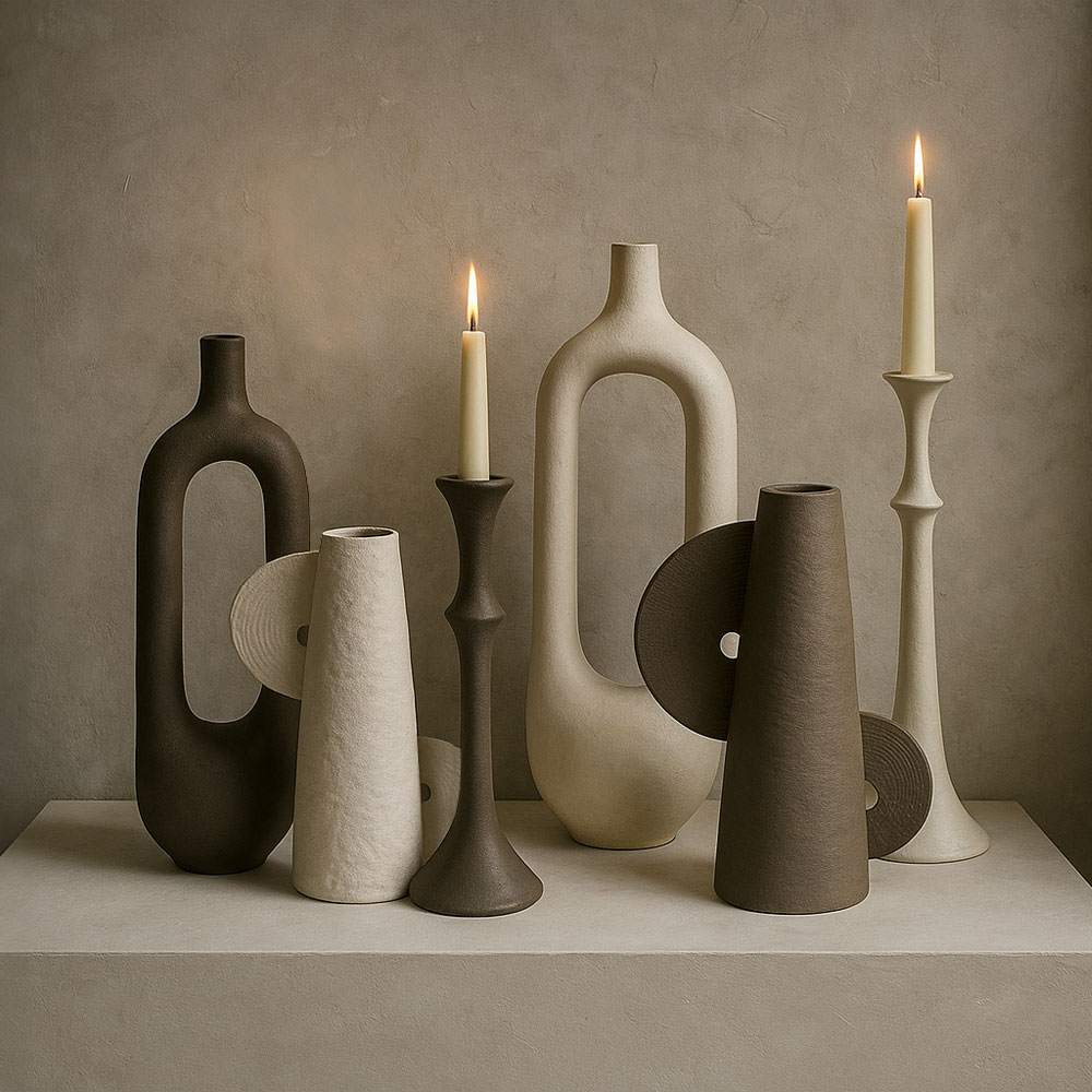 Κηροπήγιο από αλουμίνιο - Mud 11x11x38 εκ. | Finton