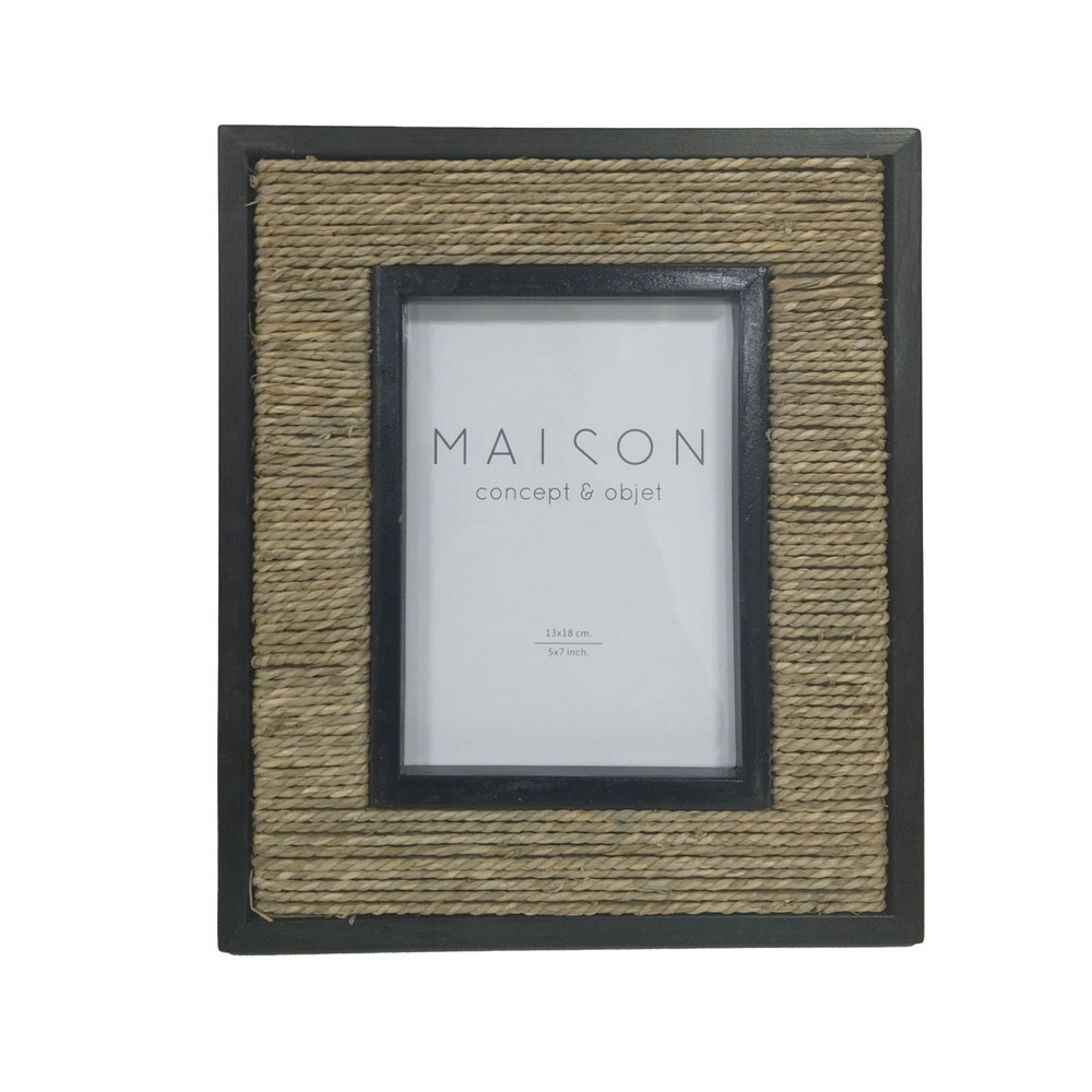 Κορνίζα φωτογραφίας από seagrass - Φυσικό & μαύρο 29x25x2 εκ. | Juno
