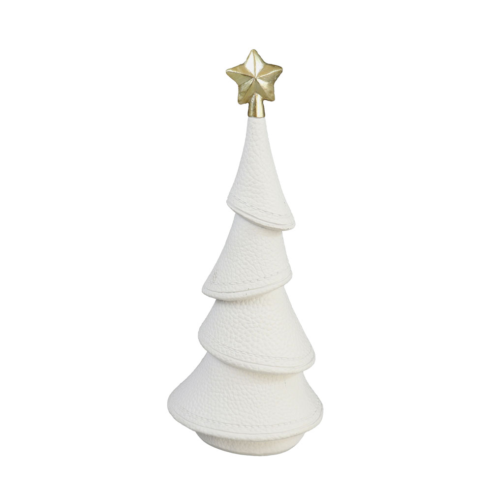 XMAS DREAM.II ΧΡΙΣΤΟΥΓΕΝΝΙΑΤΙΚΟ ΔΙΑΚΟΣΜΗΤΙΚΟ ΔΕΝΤΡΟ 11x9x25cm POLYRESIN ΛΕΥΚΟ ΧΡΥΣΟ