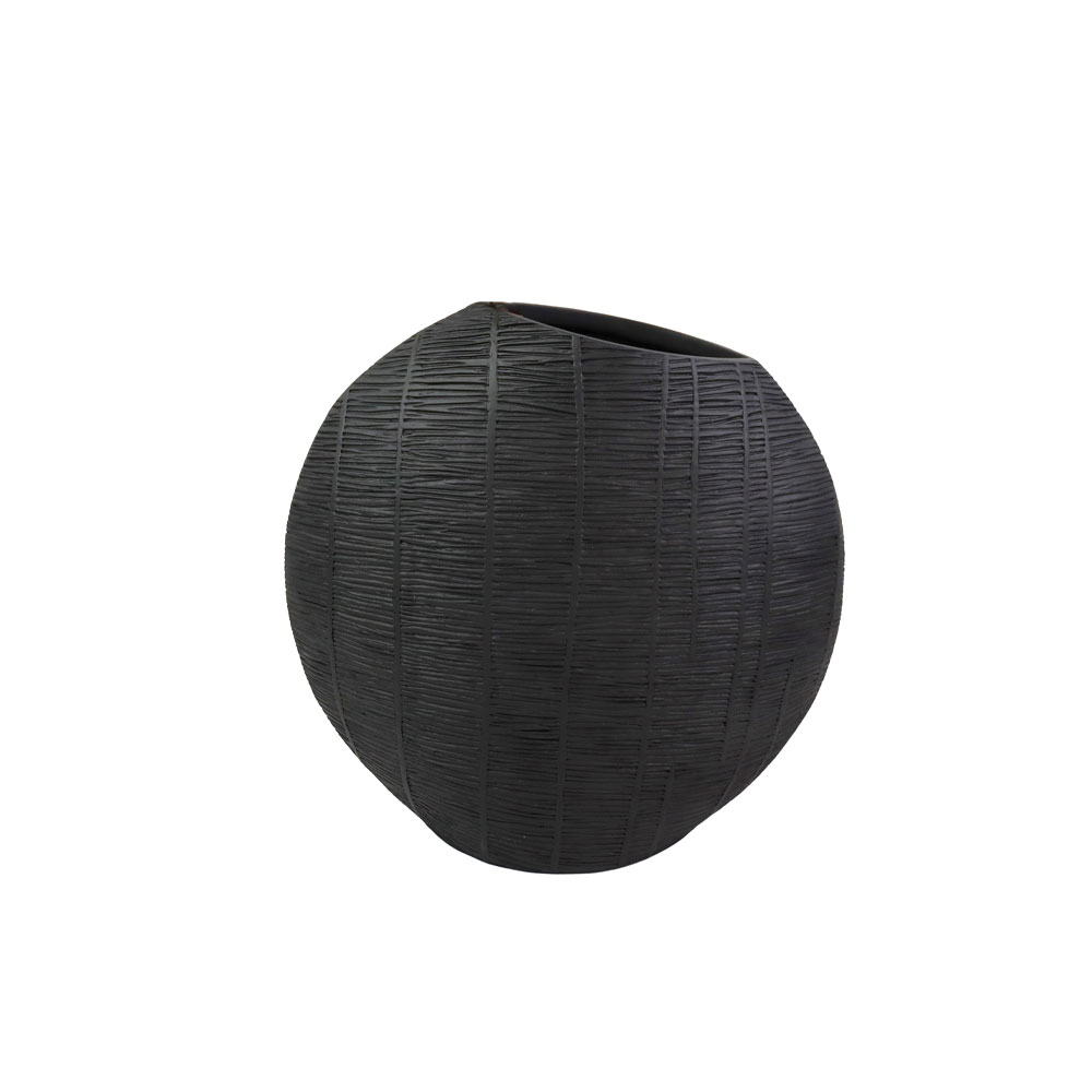 BASE BALL ΔΙΑΚΟΣΜΗΤΙΚΟ ΒΑΖΟ 36x14x36cm POLYRESIN ΜΑΥΡΟ