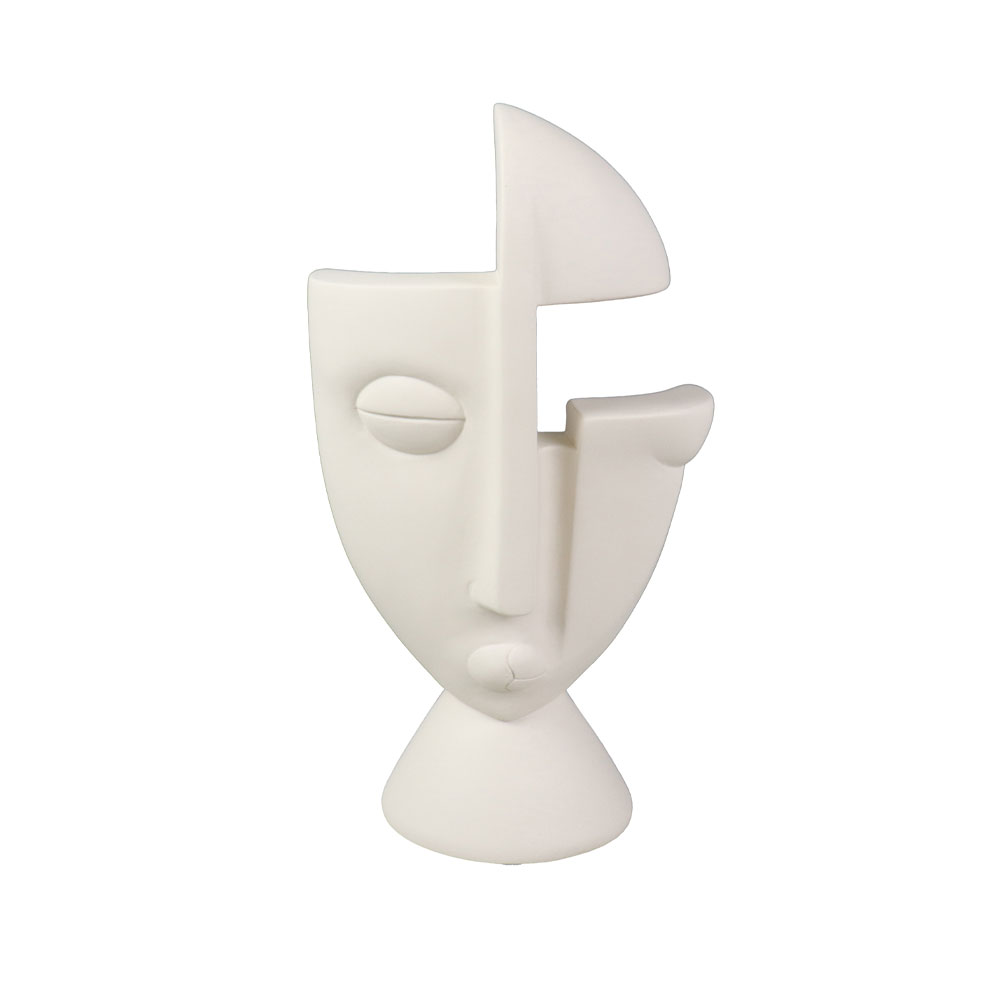 HALF FACE ΔΙΑΚΟΣΜΗΤΙΚΟ ΠΡΟΣΩΠΟ 16x10x29cm POLYRESIN OFF WHITE
